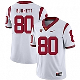 USC Trojans 80 Deontay Burnett White College Football Jersey Dzhi,baseball caps,new era cap wholesale,wholesale hats